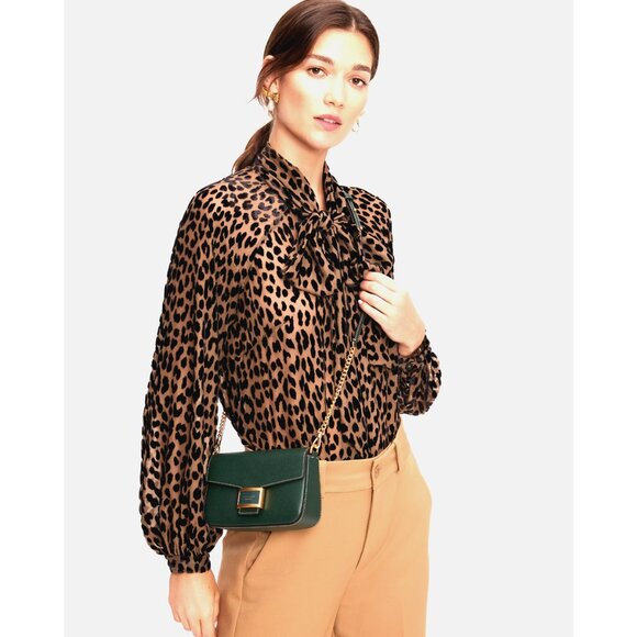 New Kate Spade Katy Textured Leather Flap Small Crossbody Rock Garden Green - Picture 4 of 6